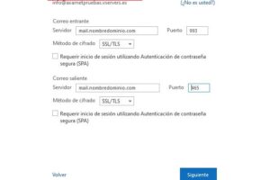 Guía para configurar correo en Outlook